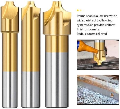 8mm 10mm 12mm Shank End Mill R1.0-R12 HSS Radius Milling Cutter Coated Corner Rounding End Mill CNC Router Bit Milling Tool(R1x8x8x67) in Kuwait