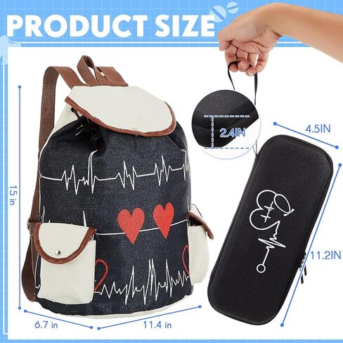 2 Pcs Nurse Backpack Bag and Stethoscope Case Nursing School Essentials Graduation Gifts 15. 4 Inch Laptop Nurse Accessories for CNA Doctor Working Travel in Saudi Arabia