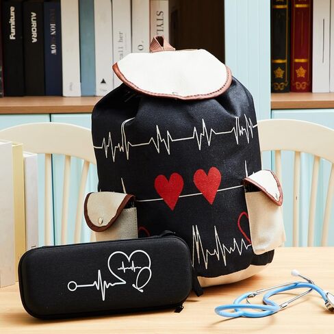 2 Pcs Nurse Backpack Bag and Stethoscope Case Nursing School Essentials Graduation Gifts 15. 4 Inch Laptop Nurse Accessories for CNA Doctor Working Travel in Saudi Arabia
