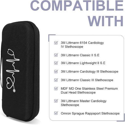 Stethoscope Case Compatible with 3M Littmann Classic III,Cardiology IV Diagnostic,Lightweight II S.E,(Case Only)-Black in Saudi Arabia