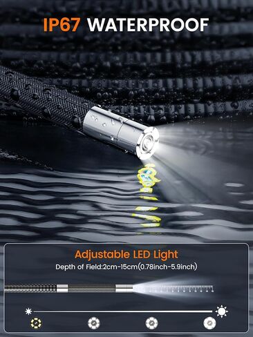 210 درجة مفصلية كاميرا Borescope - فحص الكاميرا 6 ، منظار ، منظار مع مسبار مقاوم للماء 6.2 مم IP67 ، 3x Zoom ثنائي الاتجاه مع كابلات مرنة in Saudi Arabia