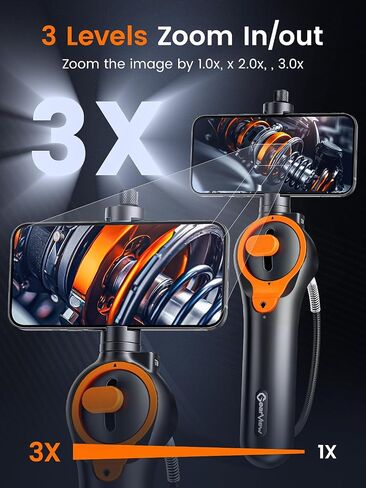 210 درجة مفصلية كاميرا Borescope - فحص الكاميرا 6 ، منظار ، منظار مع مسبار مقاوم للماء 6.2 مم IP67 ، 3x Zoom ثنائي الاتجاه مع كابلات مرنة in Saudi Arabia