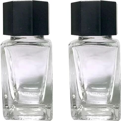 2 PCS 20mL الجرار الزجاجية الصافية حاويات قوارير الحبر القابلة لإعادة التعبئة مع أغطية بلاستيكية أسود ABS لسائل الحبر ، وجرار زجاجات المختبر in Saudi Arabia