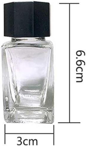 2 PCS 20mL الجرار الزجاجية الصافية حاويات قوارير الحبر القابلة لإعادة التعبئة مع أغطية بلاستيكية أسود ABS لسائل الحبر ، وجرار زجاجات المختبر in Saudi Arabia
