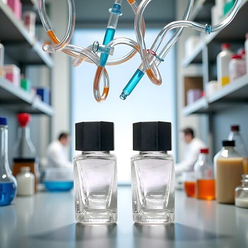 2 PCS 20mL الجرار الزجاجية الصافية حاويات قوارير الحبر القابلة لإعادة التعبئة مع أغطية بلاستيكية أسود ABS لسائل الحبر ، وجرار زجاجات المختبر in Saudi Arabia