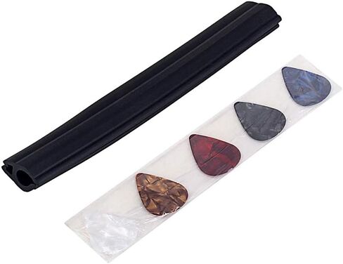 Alnicov Guitar Picks Holder Clamp Clip Black Rubber Microphone Stand Pick holder with 5Pcs Picks in Saudi Arabia