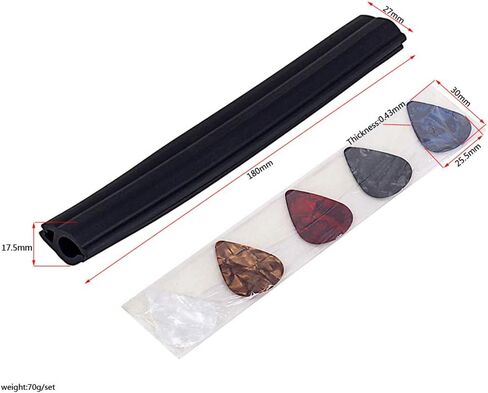 Alnicov Guitar Picks Holder Clamp Clip Black Rubber Microphone Stand Pick holder with 5Pcs Picks in Saudi Arabia