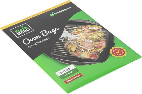 أكياس فرن من Restaurantionware-Fresh 17 × 14 بوصة ، 5 عدد ، مع أكياس الطهي العلاقات-لا تحتوي على BPA ، حقيبة متاح ، واضحة ، وذات صياغة للبلاستيك ، ومناسبة للدجاج واللحوم والدواجن والخضروات in Saudi Arabia