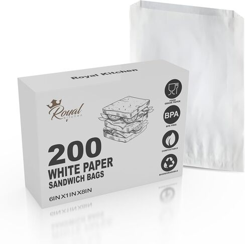 أكياس طراز شطيرة الورق الأبيض (200) 6 "× 1" × 8 "أكياس شحوم شمعة جافة in Saudi Arabia