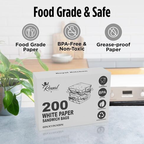 أكياس طراز شطيرة الورق الأبيض (200) 6 "× 1" × 8 "أكياس شحوم شمعة جافة in Saudi Arabia