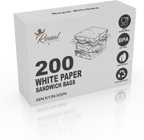 أكياس طراز شطيرة الورق الأبيض (200) 6 "× 1" × 8 "أكياس شحوم شمعة جافة in Saudi Arabia