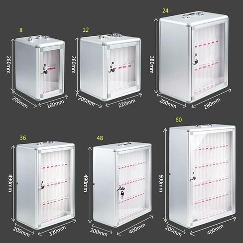 Aluminum Alloy Cell Phone Storage Box, Wall Mounted Numbered Mobile Phone Cabinet Organizer Box with Handle, for School Factory Examination~/ in Kuwait