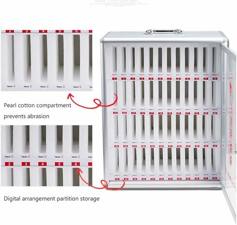 Aluminum Alloy Cell Phone Storage Box, Wall Mounted Numbered Mobile Phone Cabinet Organizer Box with Handle, for School Factory Examination~/ in Kuwait
