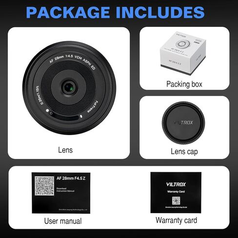 VILTROX 28mm F4.5 Ultra-Thin Pancake Lens X-Mount Auto Focus 28 mm f/4.5 XF Chips-Size APS-C Wide Angle Lens for Fuji in Kuwait