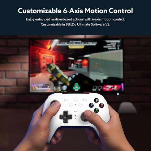 8bitdo Ultimate 2 وحدة تحكم لاسلكية مع عصا التحكم TMR لنظام التشغيل Windows & Android ، وحدات التحكم في الألعاب مع تأثير قاعة القاعة/مشغلات اللمس ، RGB Fire Ring ، Tech Wireless Tech ، شحن 8 درجات ، شحن ، أخضر in Kuwait