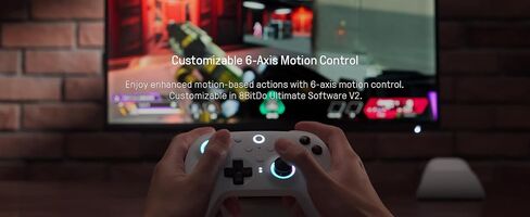 8bitdo Ultimate 2 وحدة تحكم لاسلكية مع عصا التحكم TMR لنظام التشغيل Windows & Android ، وحدات التحكم في الألعاب مع تأثير قاعة القاعة/مشغلات اللمس ، RGB Fire Ring ، Tech Wireless Tech ، شحن 8 درجات ، شحن ، أخضر in Kuwait