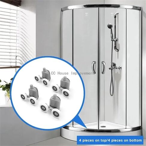 Zinc Alloy Double Shower Door Roller Wheel Runner/Pulleys(4 Lower,25mm) in Saudi Arabia