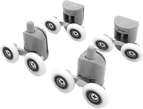 Zinc Alloy Double Shower Door Roller Wheel Runner/Pulleys(4 Lower,25mm) in Saudi Arabia