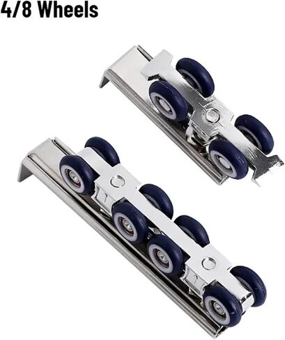 1PCS Sliding Door Roller Hanging Pulley Rail Track for Home Room Wood Door 4/8 Hanging Wheels Rail Track(4 Wheels) in Saudi Arabia