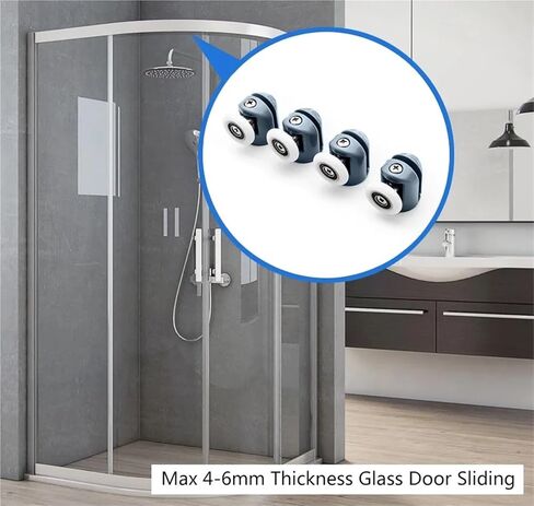 8pcs بكرات باب دش ، العدائين/العجلات/البكرات/أدلة 23 مم/25 ملم قطرها ، أجزاء استبدال الحمام DIY (23 ملم) in Kuwait