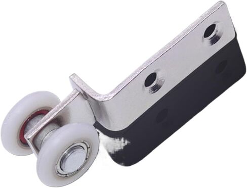 10Pcs Bend Pipe Metal Bearing Pulley Block with Two Plastic Wheel for Sliding Door Window Cabinet in Saudi Arabia