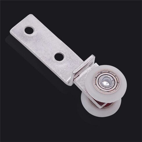 10Pcs Bend Pipe Metal Bearing Pulley Block with Two Plastic Wheel for Sliding Door Window Cabinet in Saudi Arabia