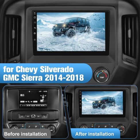 [4+64G] Vratzn Qualcomm Android 13 Car Radio Stereo for Chevy Silverado GMC Sierra 2014-2018 Built-in Bluetooth 5.0 with Backup Camera in Saudi Arabia