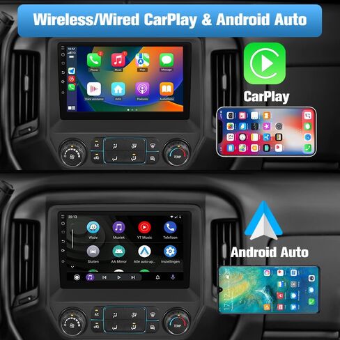 [4+64G] Vratzn Qualcomm Android 13 Car Radio Stereo for Chevy Silverado GMC Sierra 2014-2018 Built-in Bluetooth 5.0 with Backup Camera in Saudi Arabia