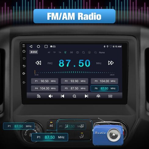 [4+64G] Vratzn Qualcomm Android 13 Car Radio Stereo for Chevy Silverado GMC Sierra 2014-2018 Built-in Bluetooth 5.0 with Backup Camera in Saudi Arabia
