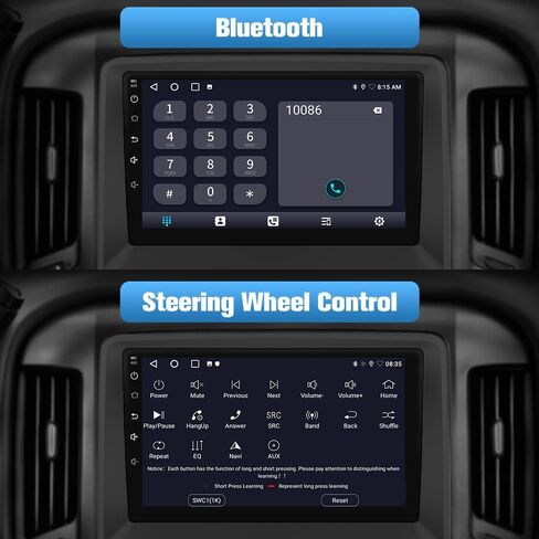 [4+64G] Vratzn Qualcomm Android 13 Car Radio Stereo for Chevy Silverado GMC Sierra 2014-2018 Built-in Bluetooth 5.0 with Backup Camera in Saudi Arabia