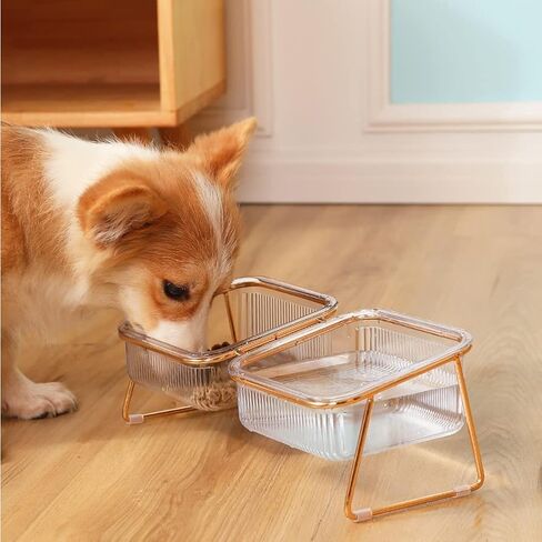 VSULZVNU Elevated Dog Feeder Elevated Cat Bowls Stand, Non-Slip Pet Bowls Cats Food Water Bowl Double Dog Feeding Dogs Feeder Protection in Saudi Arabia