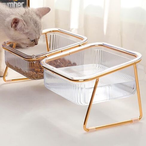 VSULZVNU Elevated Dog Feeder Elevated Cat Bowls Stand, Non-Slip Pet Bowls Cats Food Water Bowl Double Dog Feeding Dogs Feeder Protection in Saudi Arabia