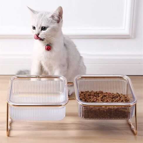 VSULZVNU Elevated Dog Feeder Elevated Cat Bowls Stand, Non-Slip Pet Bowls Cats Food Water Bowl Double Dog Feeding Dogs Feeder Protection in Saudi Arabia