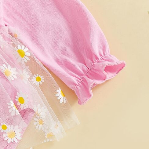 Newborn 3 6 9 12 18Months Baby Girl Romper Floral Daisy Tulle Lace Onesie Backless Bodysuit Infant Girl Summer Clothes in Kuwait