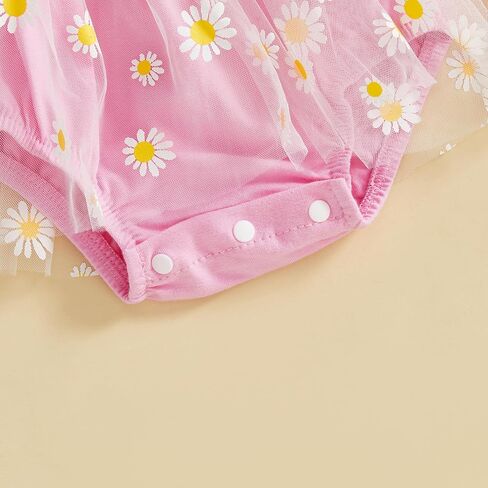 Newborn 3 6 9 12 18Months Baby Girl Romper Floral Daisy Tulle Lace Onesie Backless Bodysuit Infant Girl Summer Clothes in Kuwait