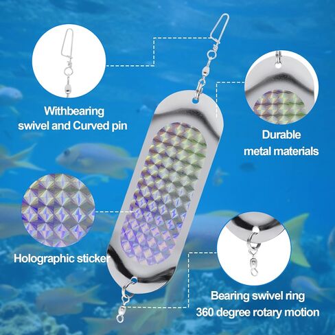 4 Pcs Kokanee Dodger Fishing Dodgers, 4.5 inch Kokanee Dodger Trolling Flashers, for trolling Salmon, Halibut, Lake Trout in Kuwait