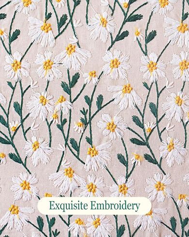 Embroidered Fabric Sleeve for iPad Pro 11, iPad Air 10.9, Boox Nova Air C, Kobo Sage, Hardcover Books – Padded Cover for Large Tablets & E-Readers, Handcrafted - Blue & Beige Daisy in Saudi Arabia