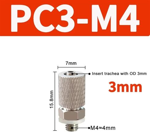 موصل الأنابيب الهوائية المصغرة PC PL من خلال مفصل سريع للتطوير السريع ، خيط ذكر M3 M4 M5 M6 - أنبوب OD 3MM 4MM 6MM (PC6 -M6) in Saudi Arabia