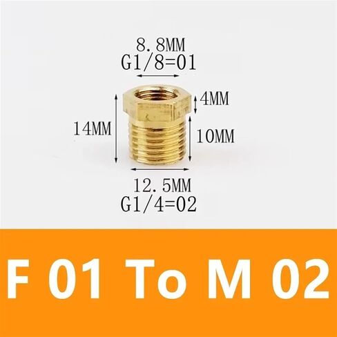 Brass Hex Bushing Reducer Pipe Fitting F To M Threaded 1/8 1/4 3/8 1/2 3/4 Reducing Copper Water Gas Adapter Coupler Connector(F 03 To M 06) in Saudi Arabia