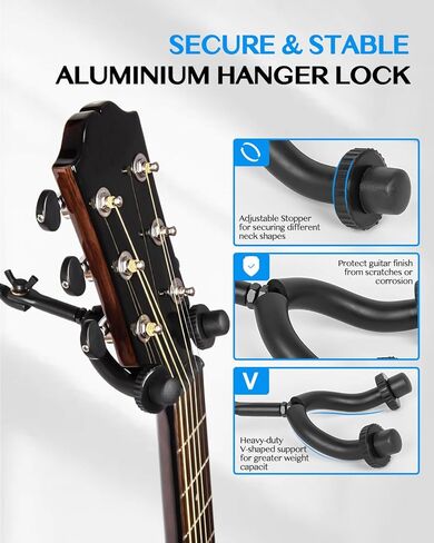 STRICH Guitar Wall Mount Hangers 2 Pack, Multi Angle Adjustable Metal Guitar Hooks Holder for Instruments Display Set (Only 2 Hooks), SMH-02A in Saudi Arabia