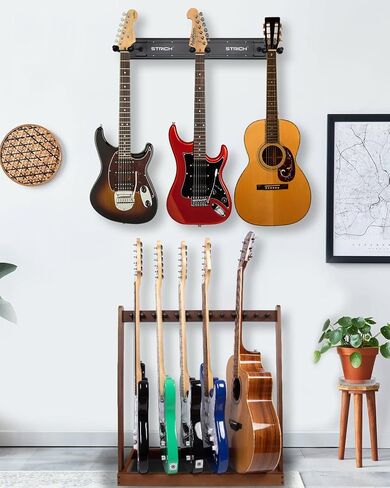 STRICH Guitar Wall Mount Hangers 2 Pack, Multi Angle Adjustable Metal Guitar Hooks Holder for Instruments Display Set (Only 2 Hooks), SMH-02A in Saudi Arabia