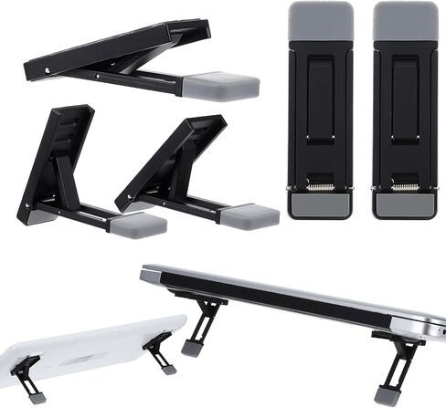 لوحة المفاتيح المحمولة للمكتب ، 2pcs mini قابلة للطي يقف ثلاثة زاوية الإمالة قابلة للتعديل لائحة الحاسوب غير المرئية أقدام لوحة مفاتيح لمعظم لوحات المفاتيح (الفضة) in Kuwait