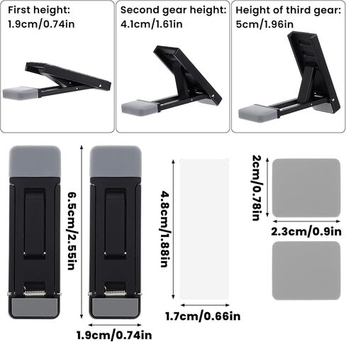 لوحة المفاتيح المحمولة للمكتب ، 2pcs mini قابلة للطي يقف ثلاثة زاوية الإمالة قابلة للتعديل لائحة الحاسوب غير المرئية أقدام لوحة مفاتيح لمعظم لوحات المفاتيح (الفضة) in Kuwait