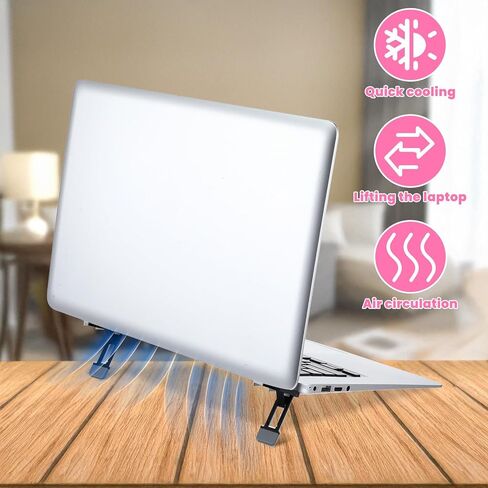 لوحة المفاتيح المحمولة للمكتب ، 2pcs mini قابلة للطي يقف ثلاثة زاوية الإمالة قابلة للتعديل لائحة الحاسوب غير المرئية أقدام لوحة مفاتيح لمعظم لوحات المفاتيح (الفضة) in Kuwait