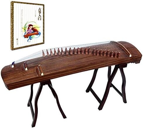 OrientalMusicSanctuary Professional ALL-Paulownia Travel Guzheng - Tang Dynasty Design - Travel Sized Guzheng - Comes with COMPREHENSIVE TUTORIAL BOOK w/Etudes in Kuwait