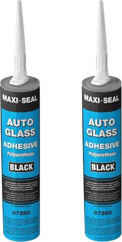 Maxi -Seal Black Polyurethane الزجاج الأمامي لاصق مع صيغة غير SAG المعالجة السريعة - 10.5 أوقية أنبوب + طرف Applicator - مانعة للتسرب من نافذة النافذة - طقس مقاوم للطقس (12 حزمة) in Saudi Arabia