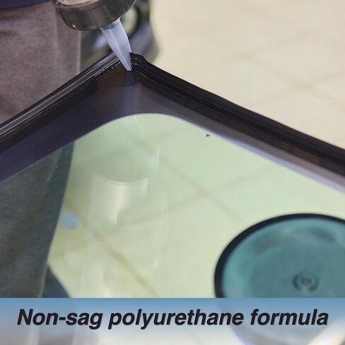Maxi -Seal Black Polyurethane الزجاج الأمامي لاصق مع صيغة غير SAG المعالجة السريعة - 10.5 أوقية أنبوب + طرف Applicator - مانعة للتسرب من نافذة النافذة - طقس مقاوم للطقس (12 حزمة) in Saudi Arabia