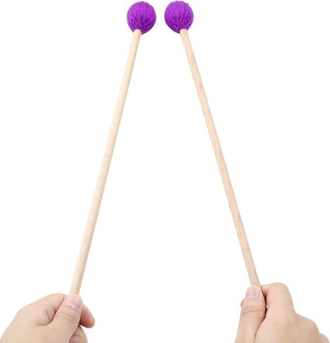 Piutouyar 1 Pair Marimba Mallets Percussion, Red Medium Hard Yarn Head Keyboard Marimba Mallets Drum Sticks with Wood Handles in Saudi Arabia
