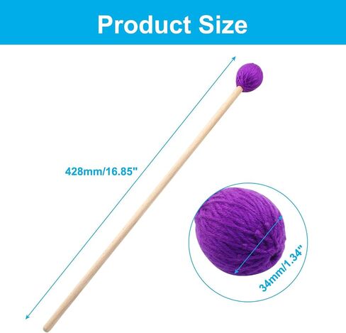 Piutouyar 1 Pair Marimba Mallets Percussion, Red Medium Hard Yarn Head Keyboard Marimba Mallets Drum Sticks with Wood Handles in Saudi Arabia