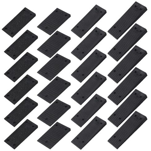 24pcs الحشوات البلاستيكية ، وسادات مستويات الأثاث متعددة الأغراض ، وحشوات بلاستيكية قابلة للتكديس قابلة للتكديس للتسوية ، والأوتاد غير المنزلق على الأبواب للنوافذ (أسود) in Saudi Arabia